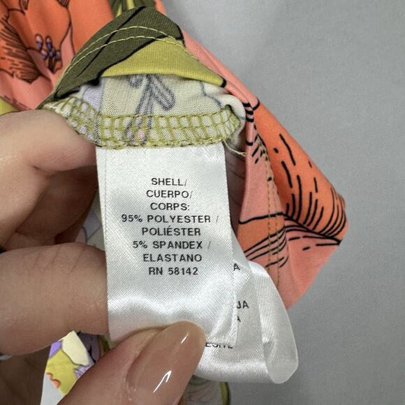 London Times Womens Dress 10 Green Floral Halter Maxi Jersey Resort Tropical - Picture 12 of 13